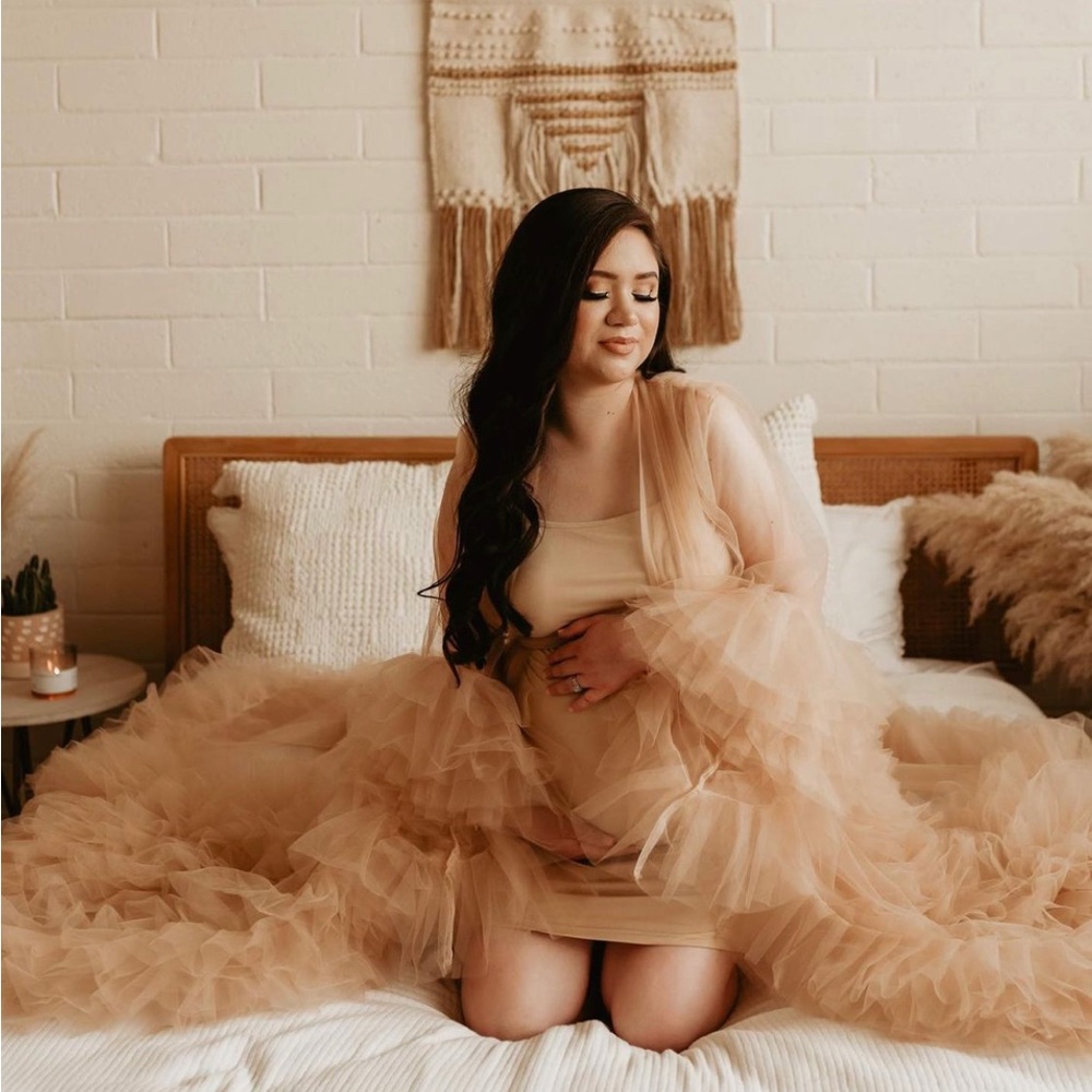 Tulle Robe sheer long